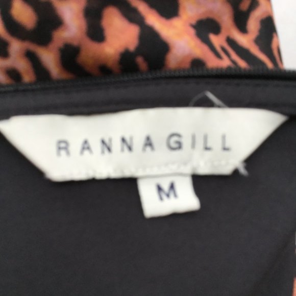 Anthropologie Ranna Gill Animal-Print Cut-Out Midi Dress m - Picture 8 of 11